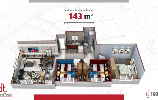 شقة الدور المتكرر ۱٤۳م