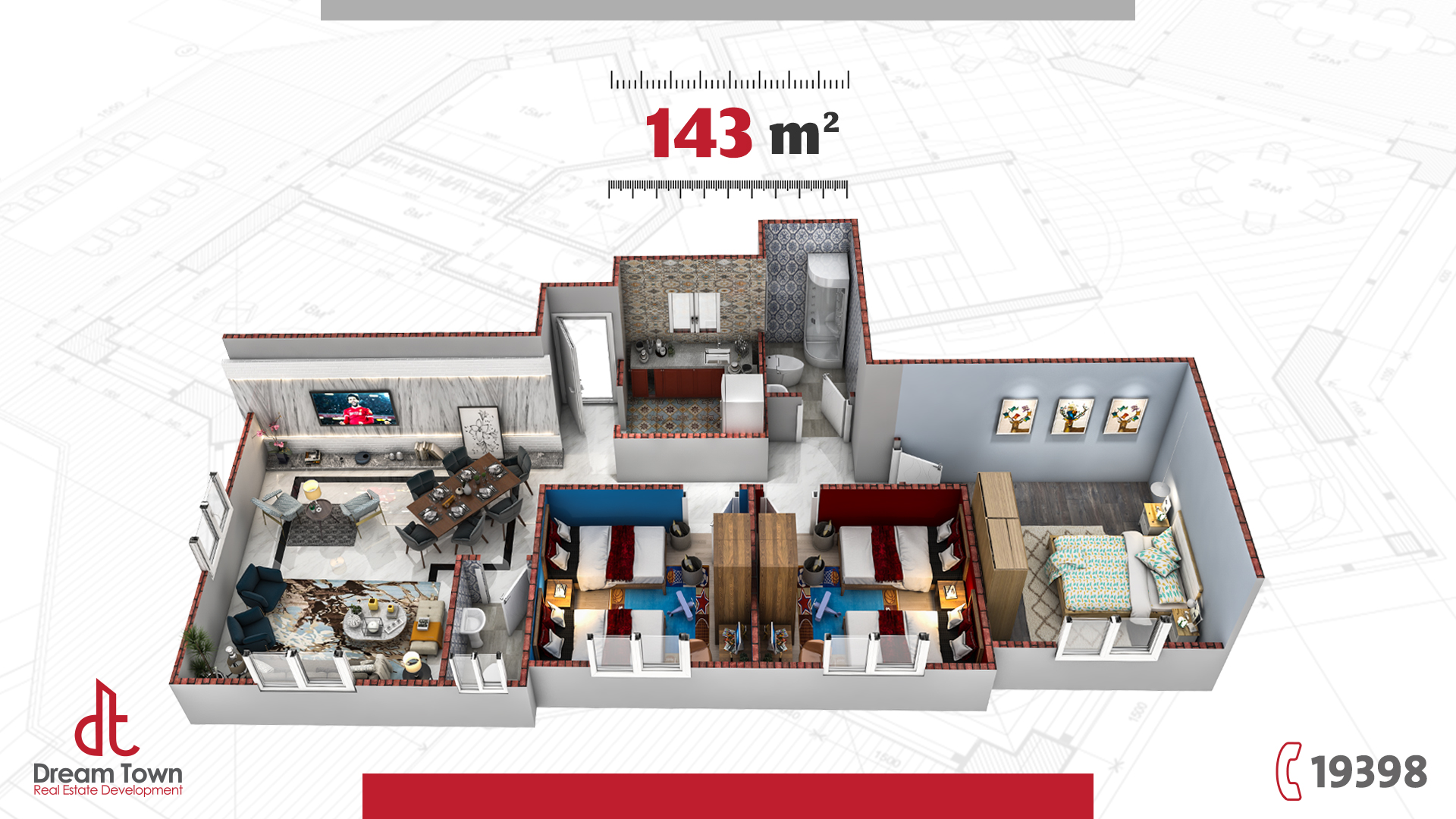 شقة الدور المتكرر ۱٤۳م