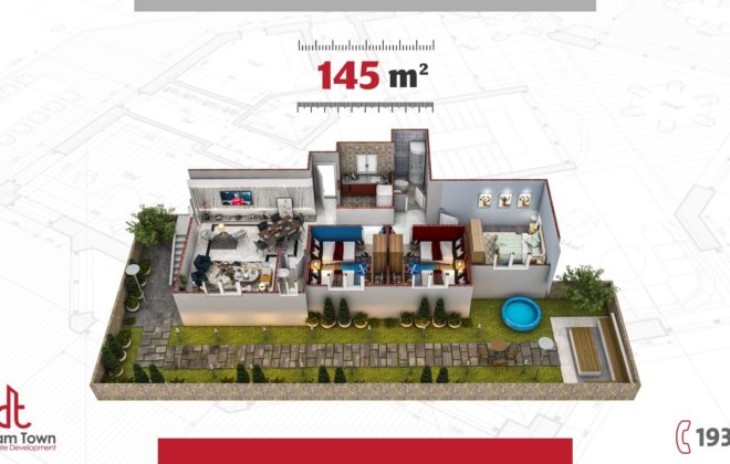 شقة الدور الأرضي مع حديقة ۱٤٥م