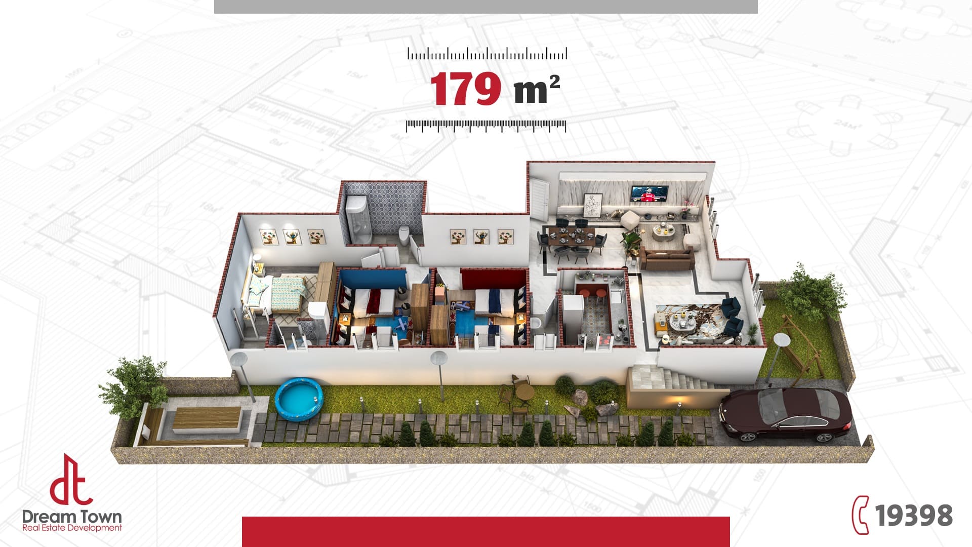 شقة الدور الأرضي مع حديقة ۱٧۹م