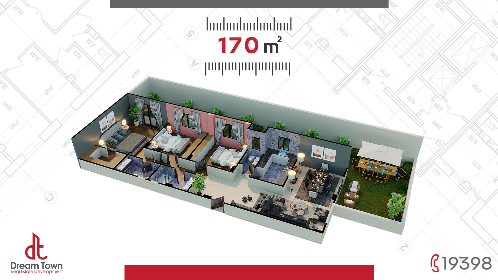 شقة الدور الارضي ١٧٠م