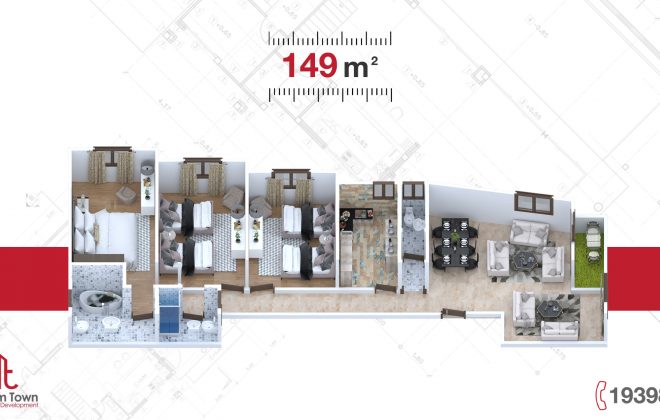 شقة الدور 149 م